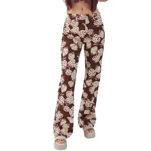 BDG Urban Outfitters Brown Strawberry Print 90s Bootcut Flare Leg Jeans Size 24